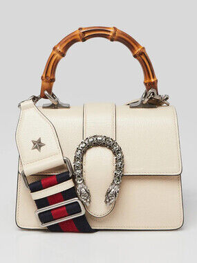 Gucci White Pebbled Leather Dionysus Xs #235306G99B
